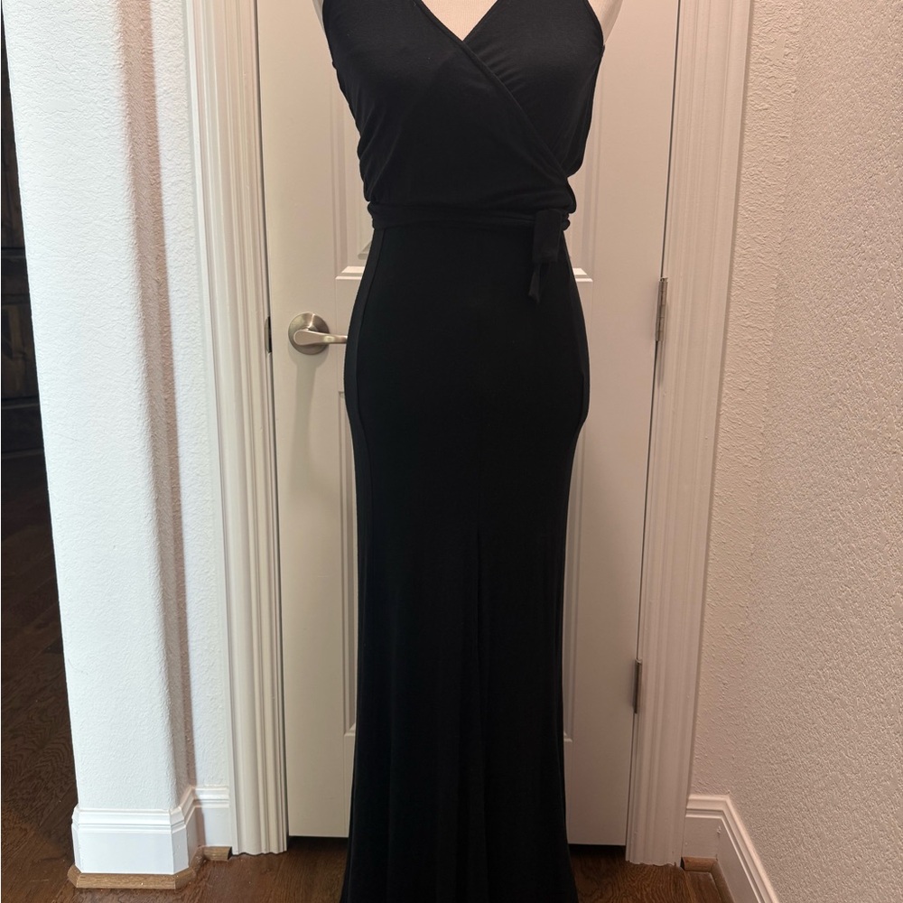 Chic Black Wrap Maxi Dress